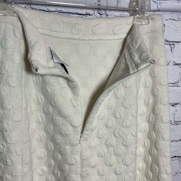 HD in Paris Women’s Cream Polka Dot Textured Jacquard Circle MIDI Skirt Sz Small - Picture 6 of 14
